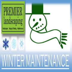 Winter snow removal ad for Premier Landscaping. 