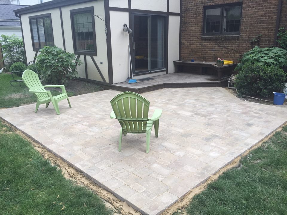 Square stone patio pad