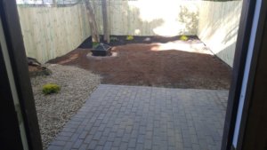 brick patio & fence